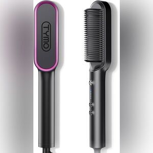 TYMO Ring Hair Straightening Comb - White with Pink Accents